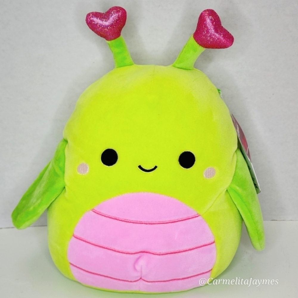 ❤️ HADEON 🦗 Green & Pink Grasshopper w Hearts Valentine 2023 Squishmallow NWT